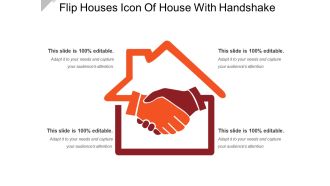 Flip houses icon of house with handshake