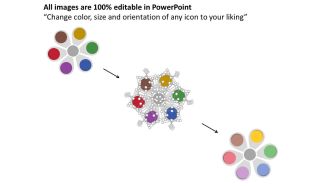 Flower petal with business icons team management idea generation flat powerpoint design