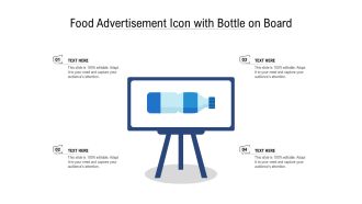 Food advertisement icon with bottle on board
