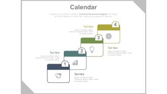 Four calendar and icons for time management powerpoint slides