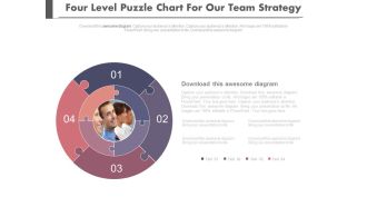 Four level puzzle chart for our team strategy powerpoint slides