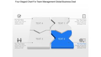 Four staged chart for team management global business deal ppt template slide