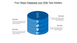 Four steps database icon with text holders