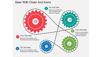 Fp gear with chain and icons flat powerpoint design