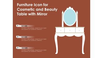 Furniture icon for cosmetic and beauty table with mirror