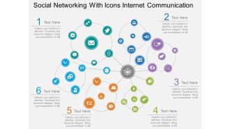 Fw social networking with icons internet communication flat powerpoint design