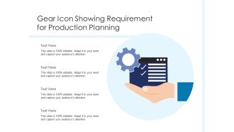 Gear icon showing requirement for production planning