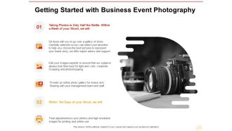 Getting started with business event photography ppt powerpoint presentation gallery icon