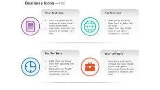 Globe folder time management suitcase ppt icons graphics