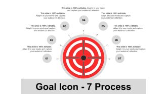Goal icon 7 process ppt model