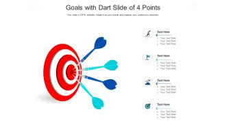 Goals with dart slide of 4 points infographic template