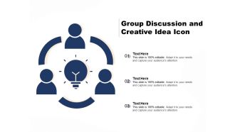Group discussion and creative idea icon