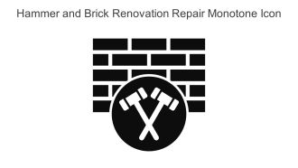 Hammer And Brick Renovation Repair Monotone Icon In Powerpoint Pptx Png And Editable Eps Format