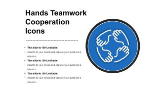 Hands teamwork cooperation icons ppt sample presentations