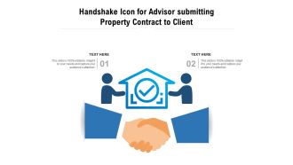 Handshake icon for advisor submitting property contract to client