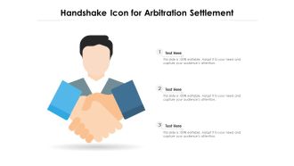 Handshake icon for arbitration settlement