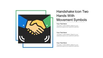 Handshake icon two hands with movement symbols