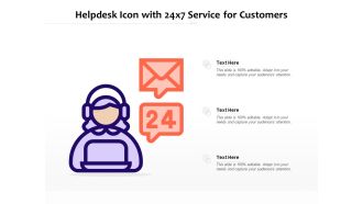 Helpdesk icon with 24x7 service for customers