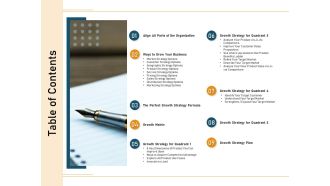 How to make a small business grow faster table of contents ppt powerpoint presentation show icons