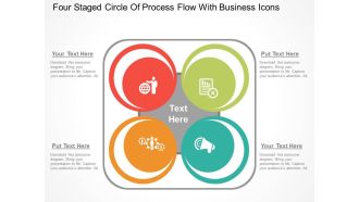 Hs four staged circle of process flow with business icons flat powerpoint design