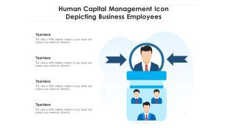 Human capital management icon depicting business employees