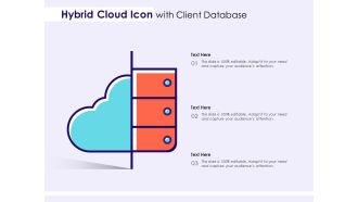 Hybrid cloud icon with client database