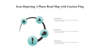Icon depicting 4 phase road map with caution flag