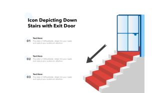 Icon depicting down stairs with exit door