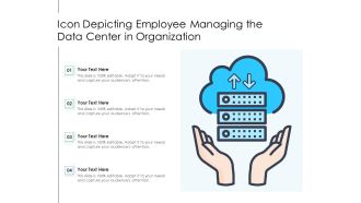 Icon depicting employee managing the data center in organization
