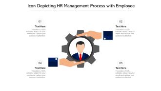 Icon depicting hr management process with employee