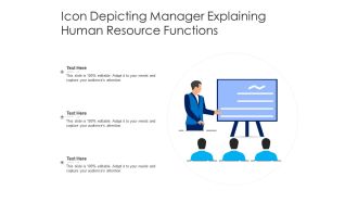 Icon depicting manager explaining human resource functions
