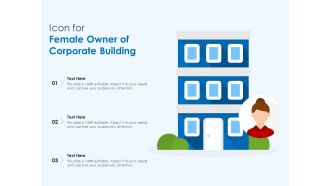 Icon for female owner of corporate building