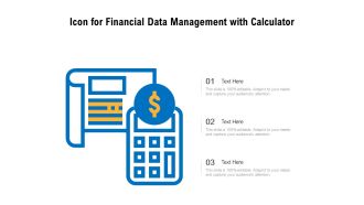 Icon for financial data management with calculator