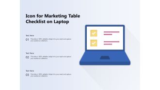 Icon for marketing table checklist on laptop