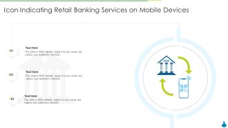 Icon indicating retail banking services on mobile devices