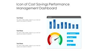 Icon of cost savings performance management dashboard