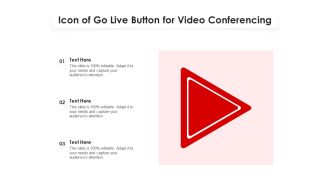 Icon of go live button for video conferencing