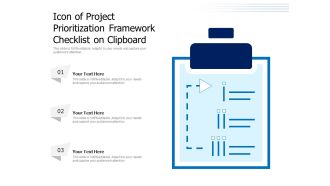 Icon of project prioritization framework checklist on clipboard