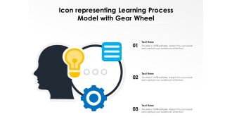Icon representing learning process model with gear wheel