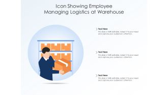 Icon showing employee managing logistics at warehouse