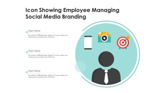Icon showing employee managing social media branding