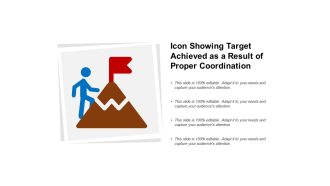 Icon showing target achieved as a result of proper coordination
