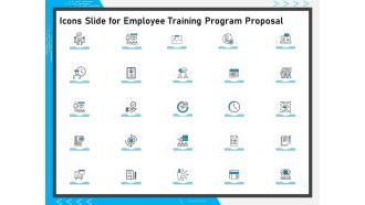 Icons slide for employee training program proposal ppt powerpoint presentation styles infographics