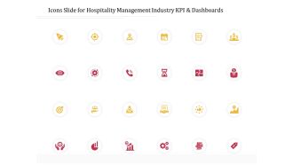 Icons slide for hospitality management industry kpi and dashboards ppt powerpoint presentation ideas
