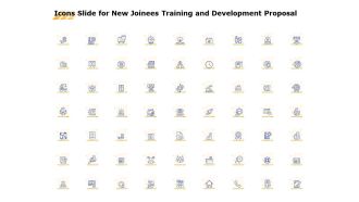 Icons slide for new joinees training and development proposal ppt powerpoint deck