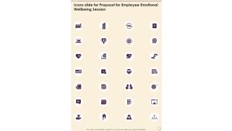 Icons Slide For Proposal For Employee Emotional Wellbeing Session One Pager Sample Example Document