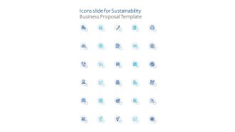 Icons Slide For Sustainability Business Proposal Template One Pager Sample Example Document