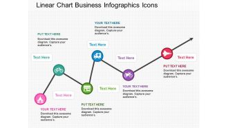 If linear chart business infographics icons flat powerpoint design