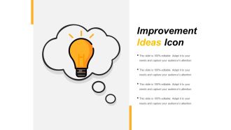 Improvement ideas icon powerpoint slide rules