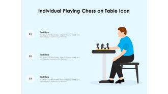 Individual playing chess on table icon
